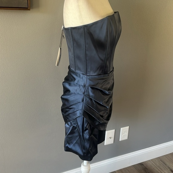 Fleur Du Mal Strapless Draped Dress Slate Blue Strapless - Picture 6 of 14